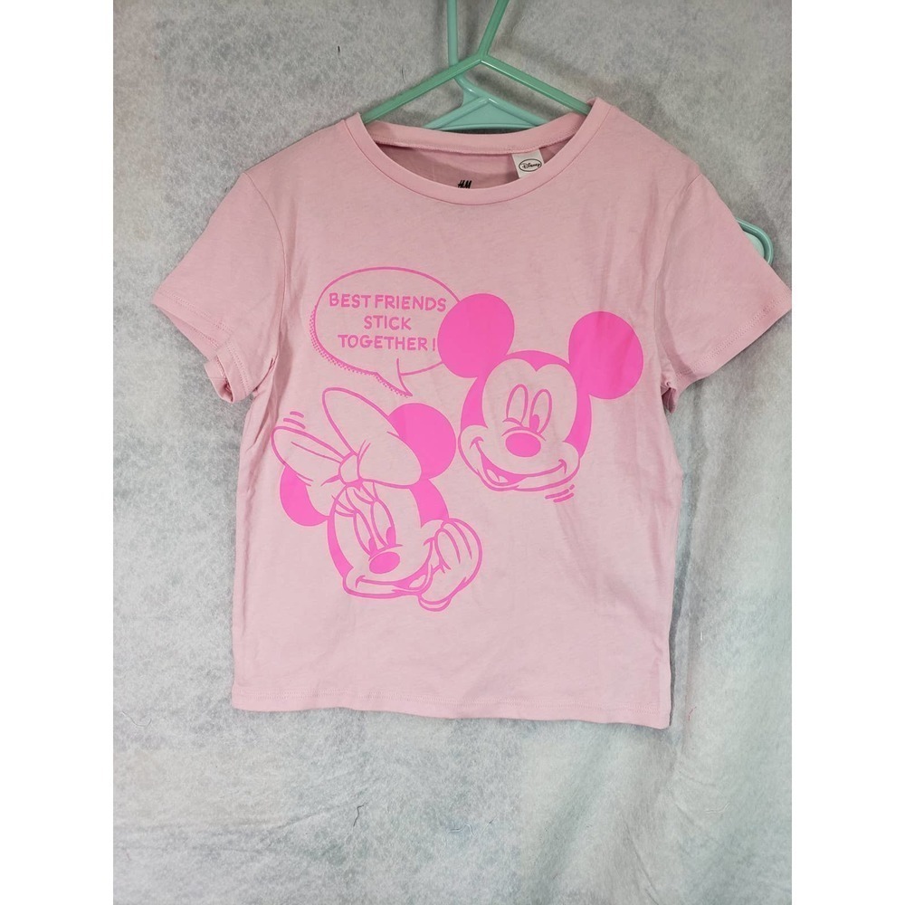 H&M pink 6x/7 short sleeve mickey/minnie tee. Nwot.